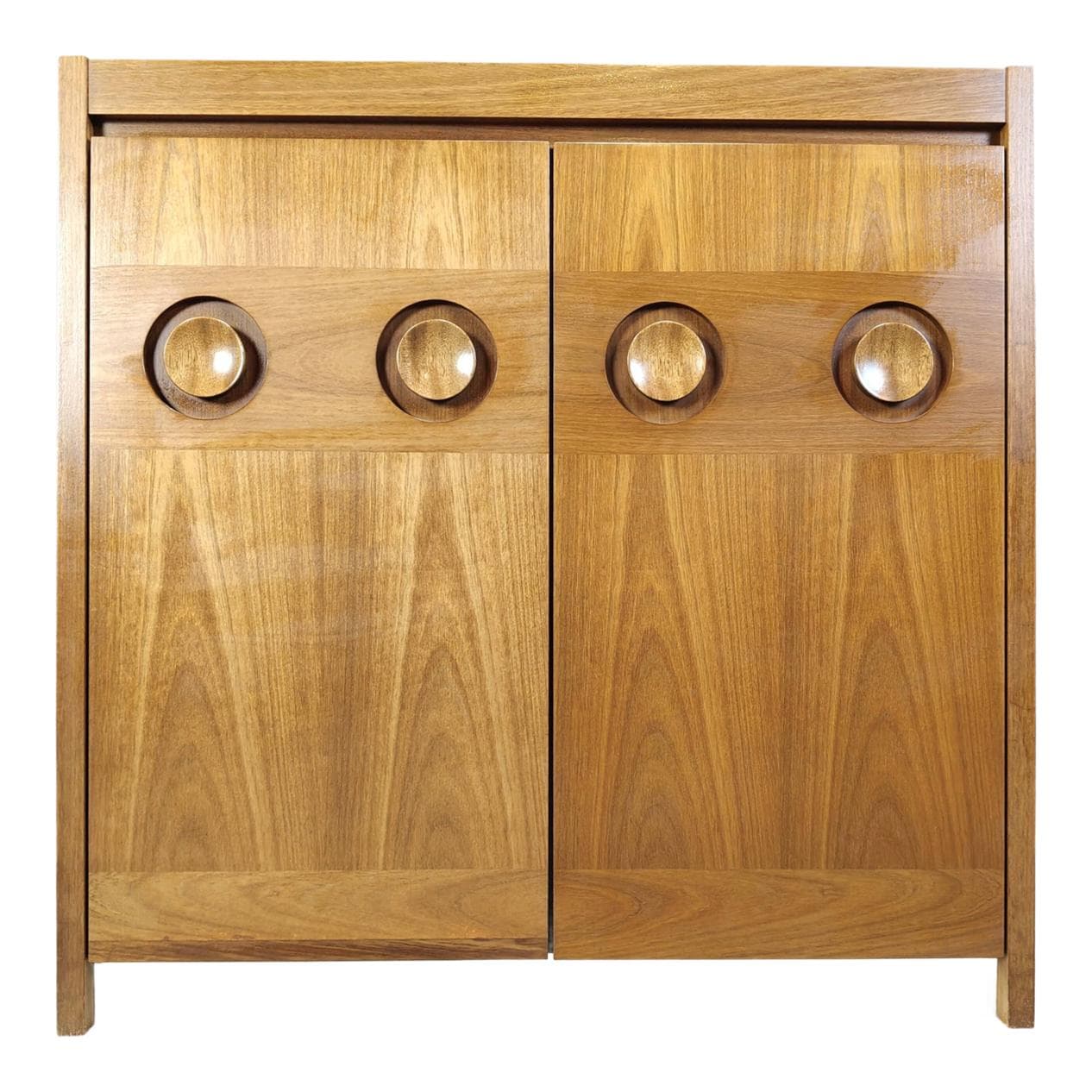 Szafka barowa brutalistyczna, brązowy, drewno, Belgia, lata 70.