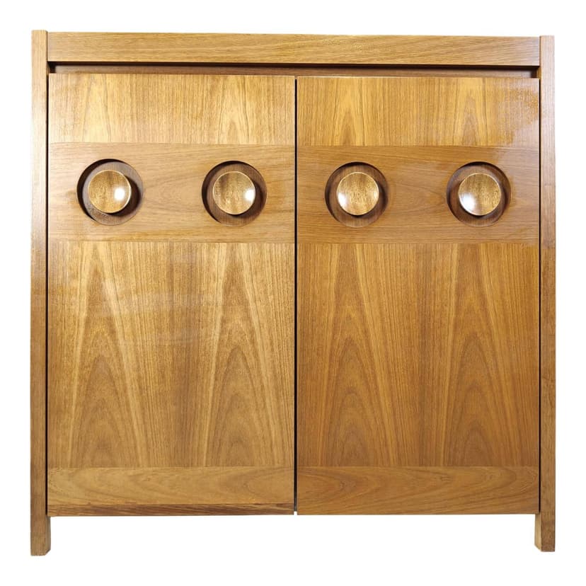 Szafka barowa brutalistyczna, brązowy, drewno, Belgia, lata 70.