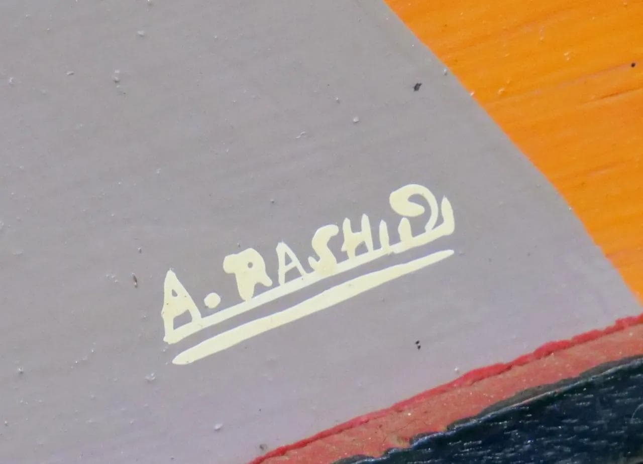 Painting Birds, Tingatinga, multicolor, paper, by A. Rashid, Tanzania, 1970s. - 18950