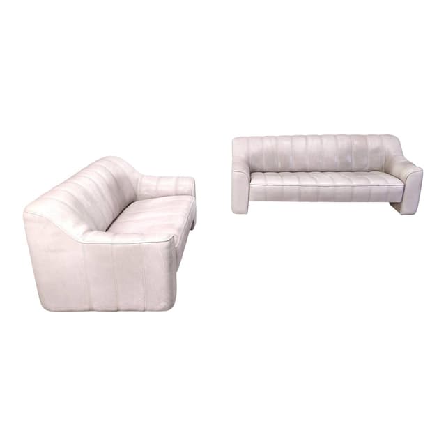 Sofa set DS44, grey leather, de Sede, Switzerland, 1970s. - DIMENSION