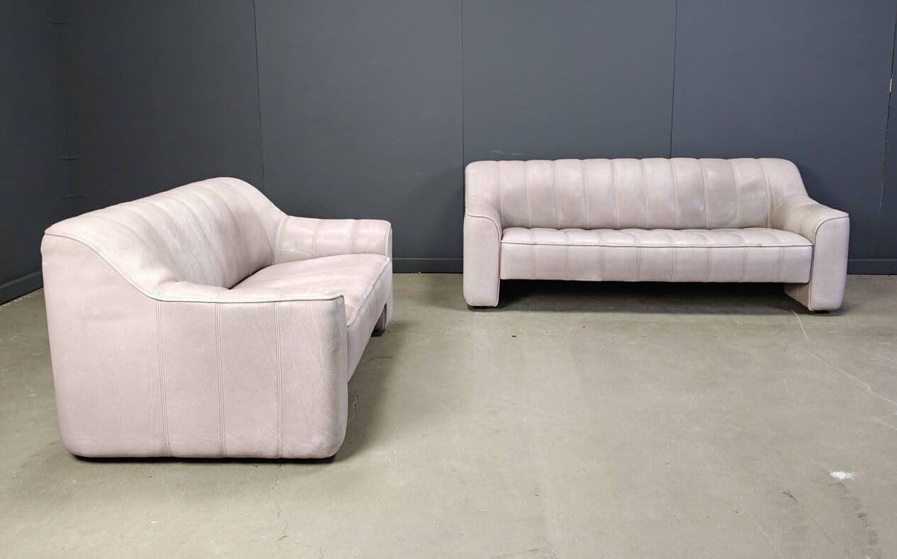 Sofa set DS44, grey leather, de Sede, Switzerland, 1970s. - 275565