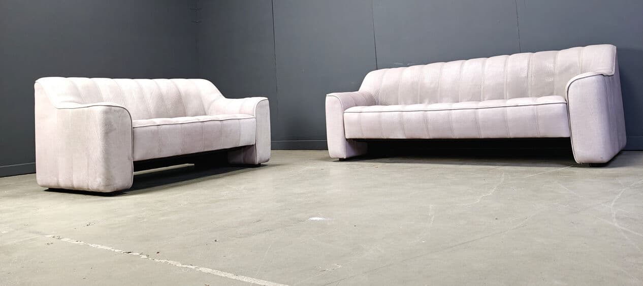 Sofa set DS44, grey leather, de Sede, Switzerland, 1970s. - 275567