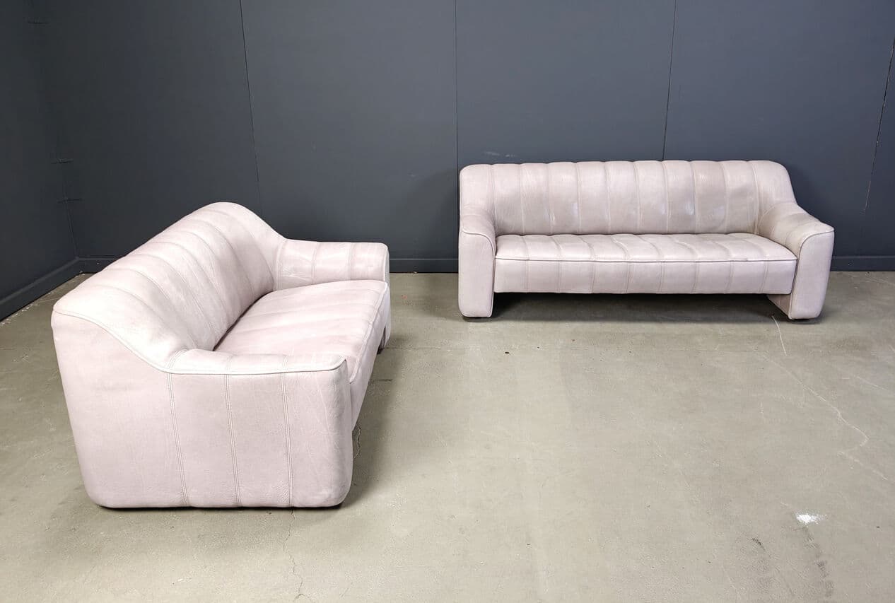 Sofa set DS44, grey leather, de Sede, Switzerland, 1970s. - 275557