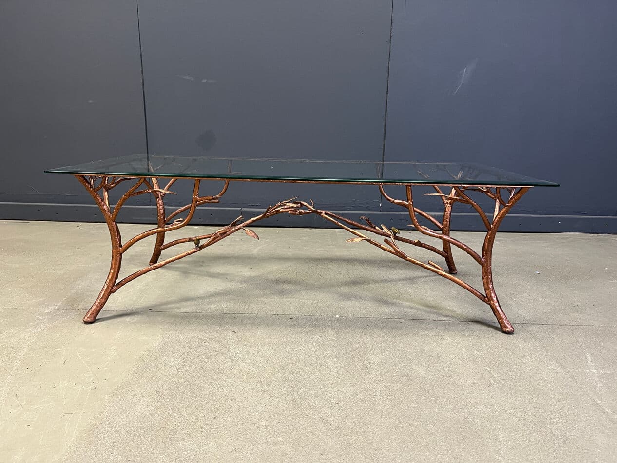 Coffee table, multicolor iron, glass, Belgium, 1970s. - 275480