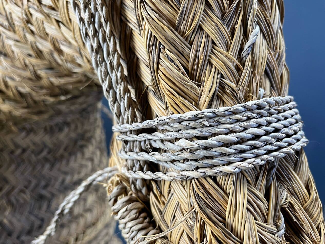 Rzeźba koń naturalnej wielkości, beżowy, rattan i wiklina, Hiszpania, lata 60. - 275442