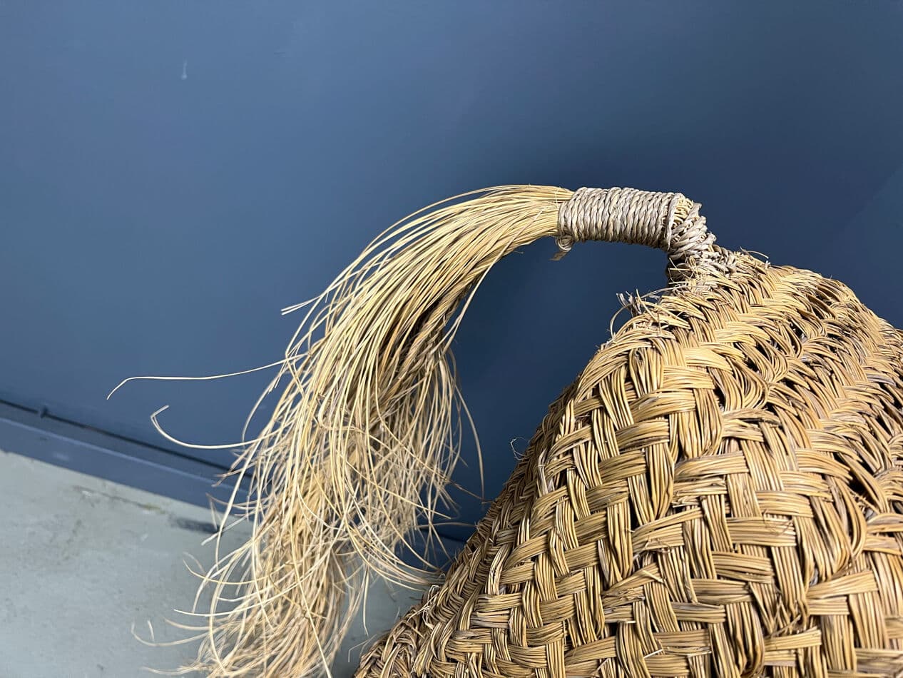 Rzeźba koń naturalnej wielkości, beżowy, rattan i wiklina, Hiszpania, lata 60. - 275450