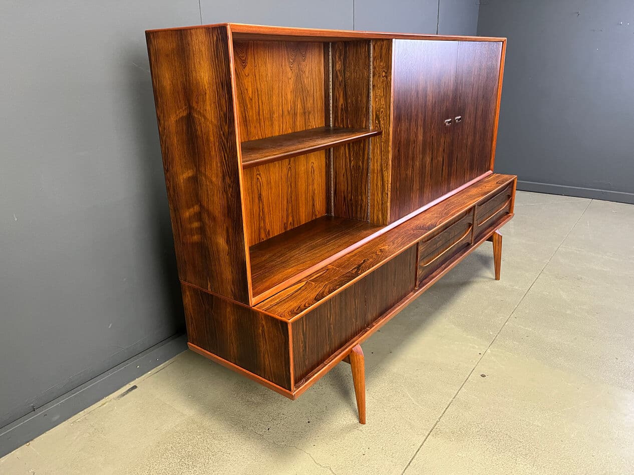 Kredens wysoki, palisander brązowy, proj. O. Vermaercke, Belgia, lata 60. - 275379