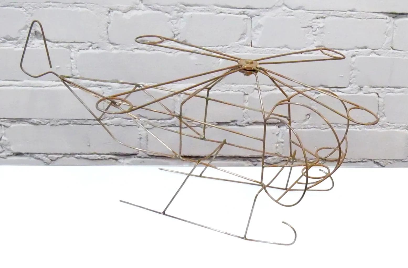 Model helikoptera, brązowy, metal, lata 60. - 19251