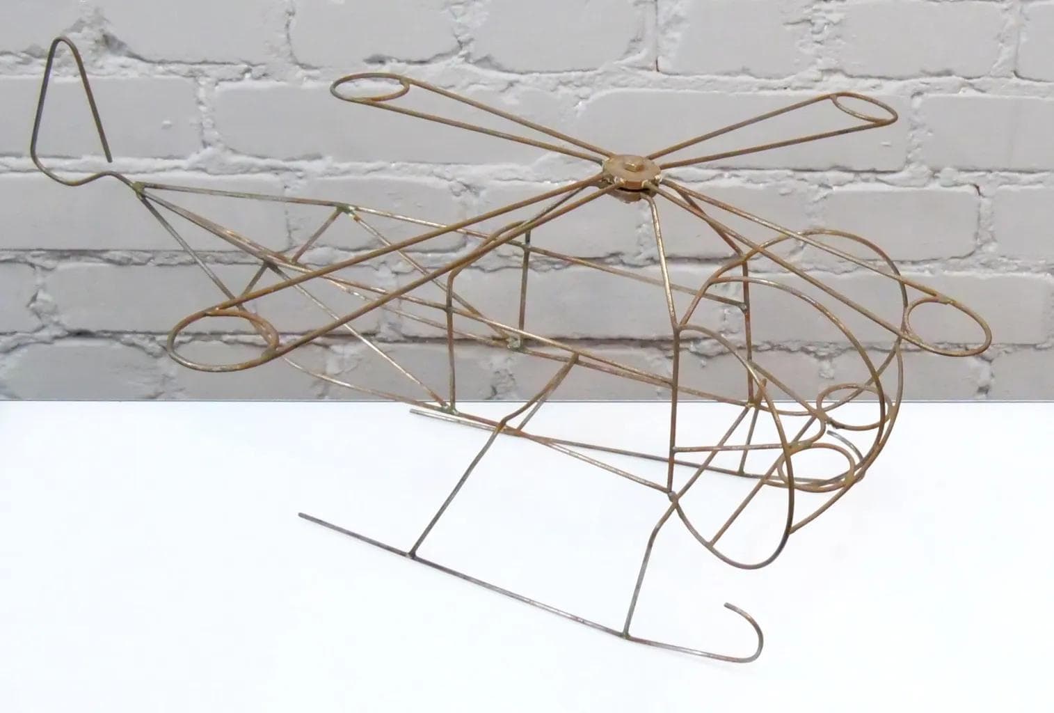 Model helikoptera, brązowy, metal, lata 60. - 19254