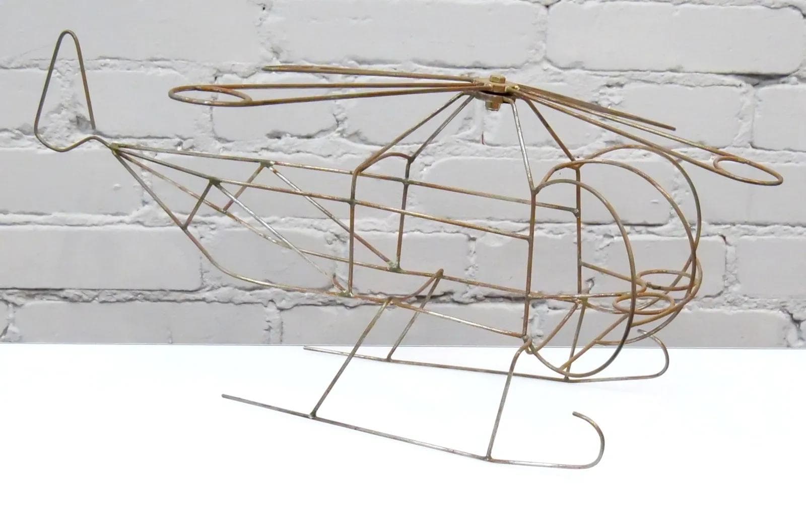 Model helikoptera, brązowy, metal, lata 60. - 19257