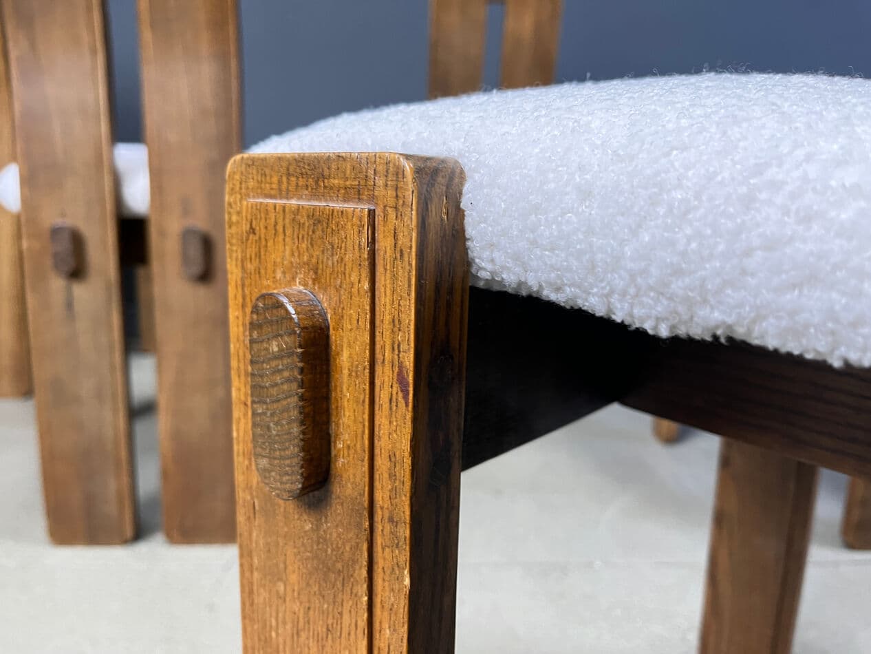 Zestaw sześciu krzeseł jadalnianych, drewno brązowy, Niemcy, lata 60. - 275171