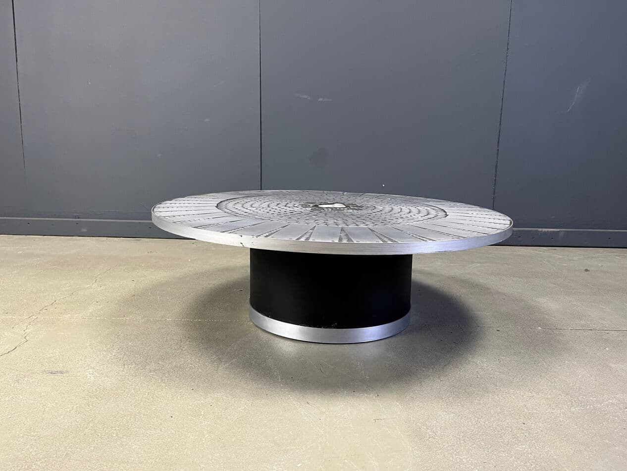 Coffee table, mosaic, multicolour aluminium, Belgium, 1970s. - 275127