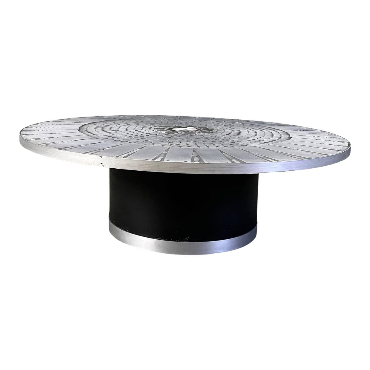 Coffee table, mosaic, multicolour aluminium, Belgium, 1970s.