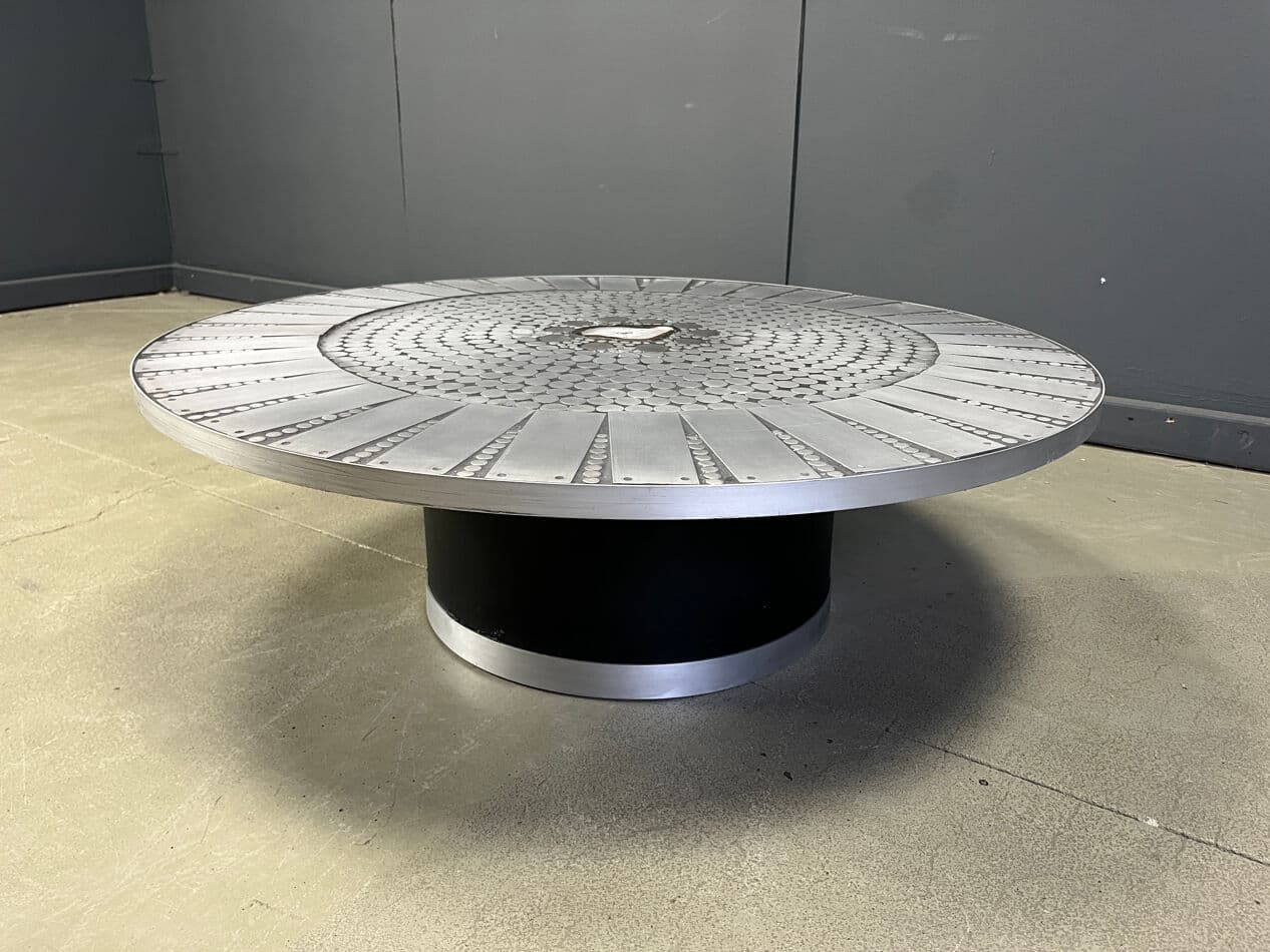 Coffee table, mosaic, multicolour aluminium, Belgium, 1970s. - 275133