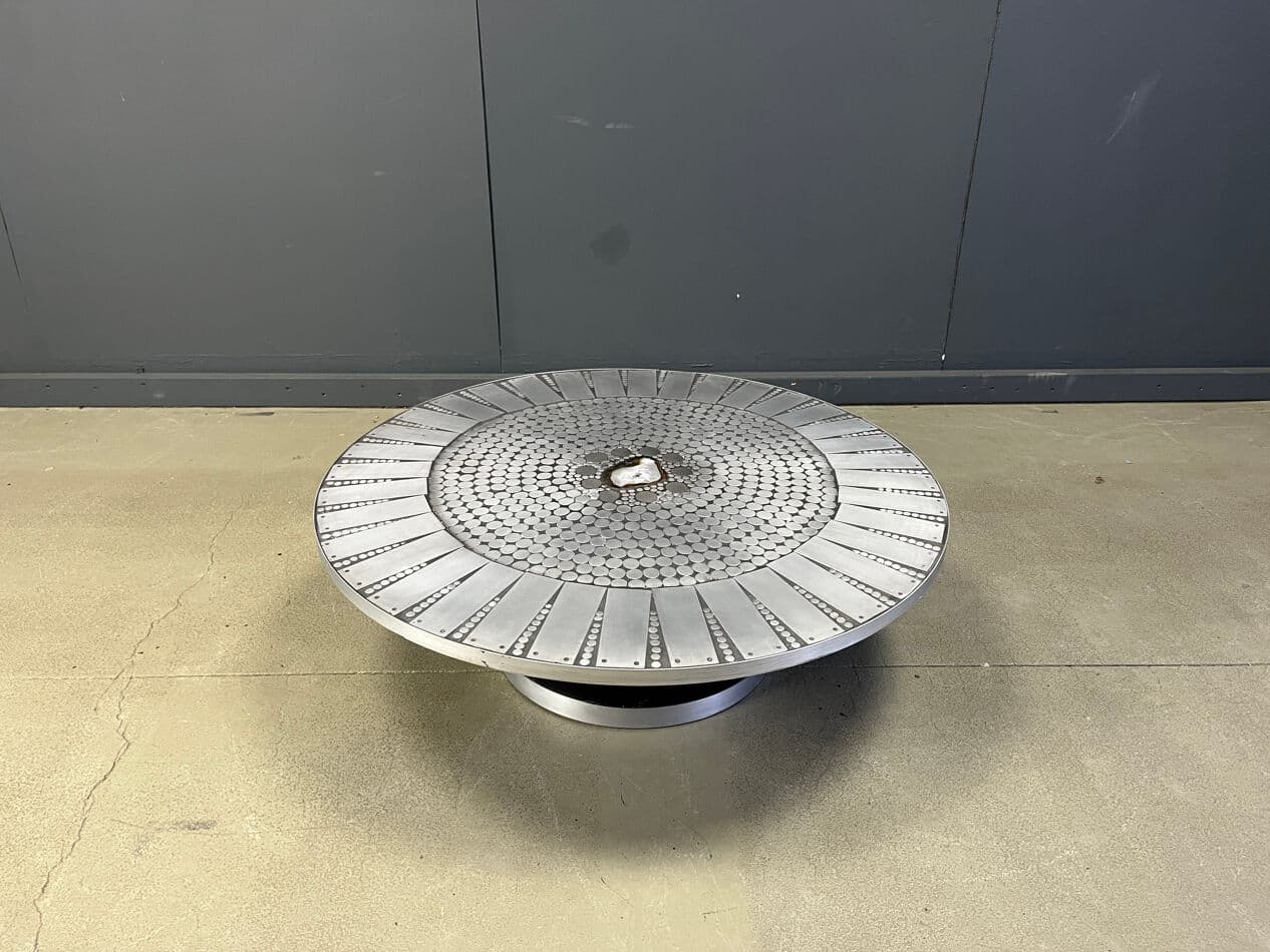 Coffee table, mosaic, multicolour aluminium, Belgium, 1970s. - 275130