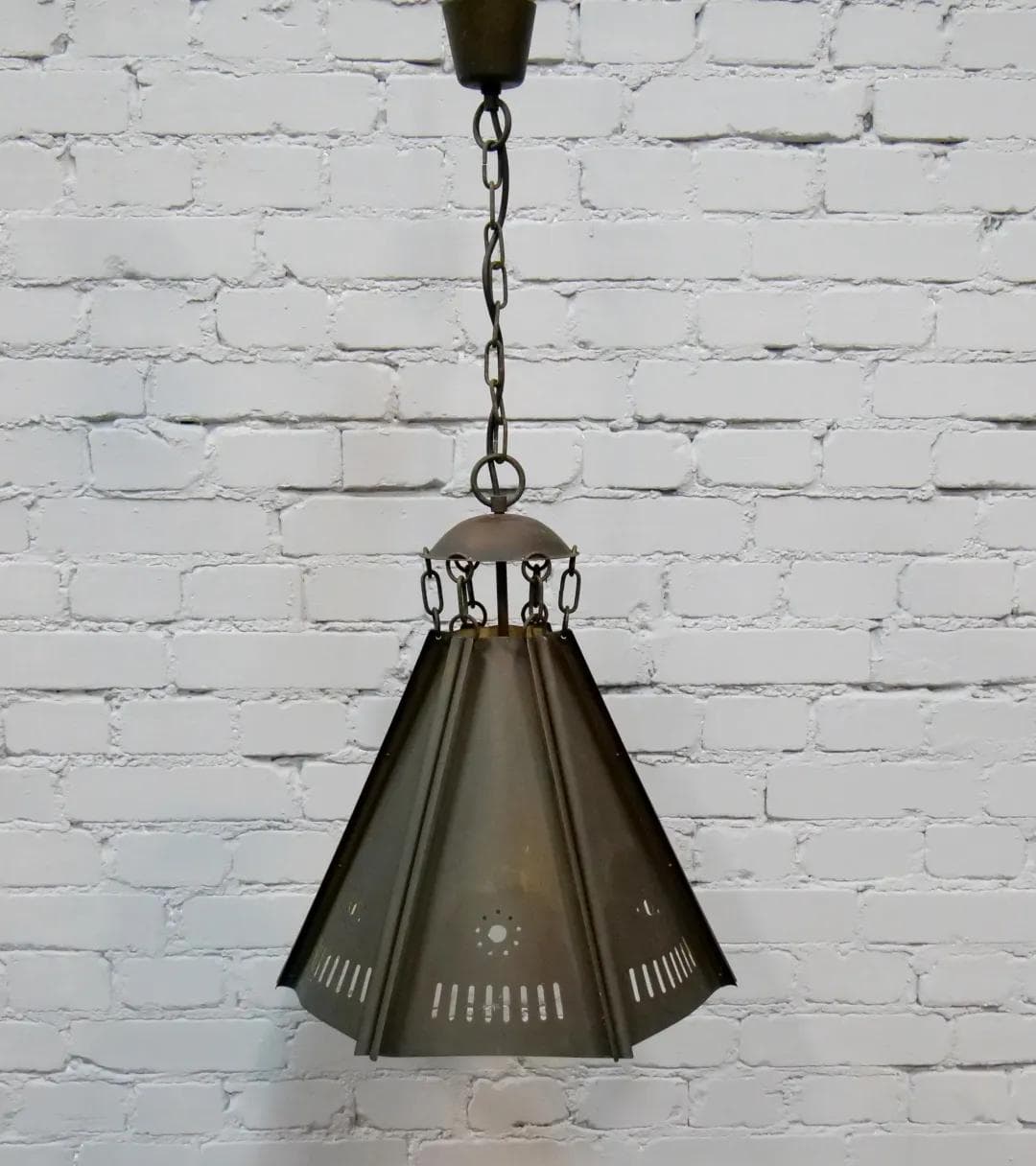 Lampa wisząca Arts & Crafts, brąz ciemny, mosiądz, Anglia, lata 30. - 19241