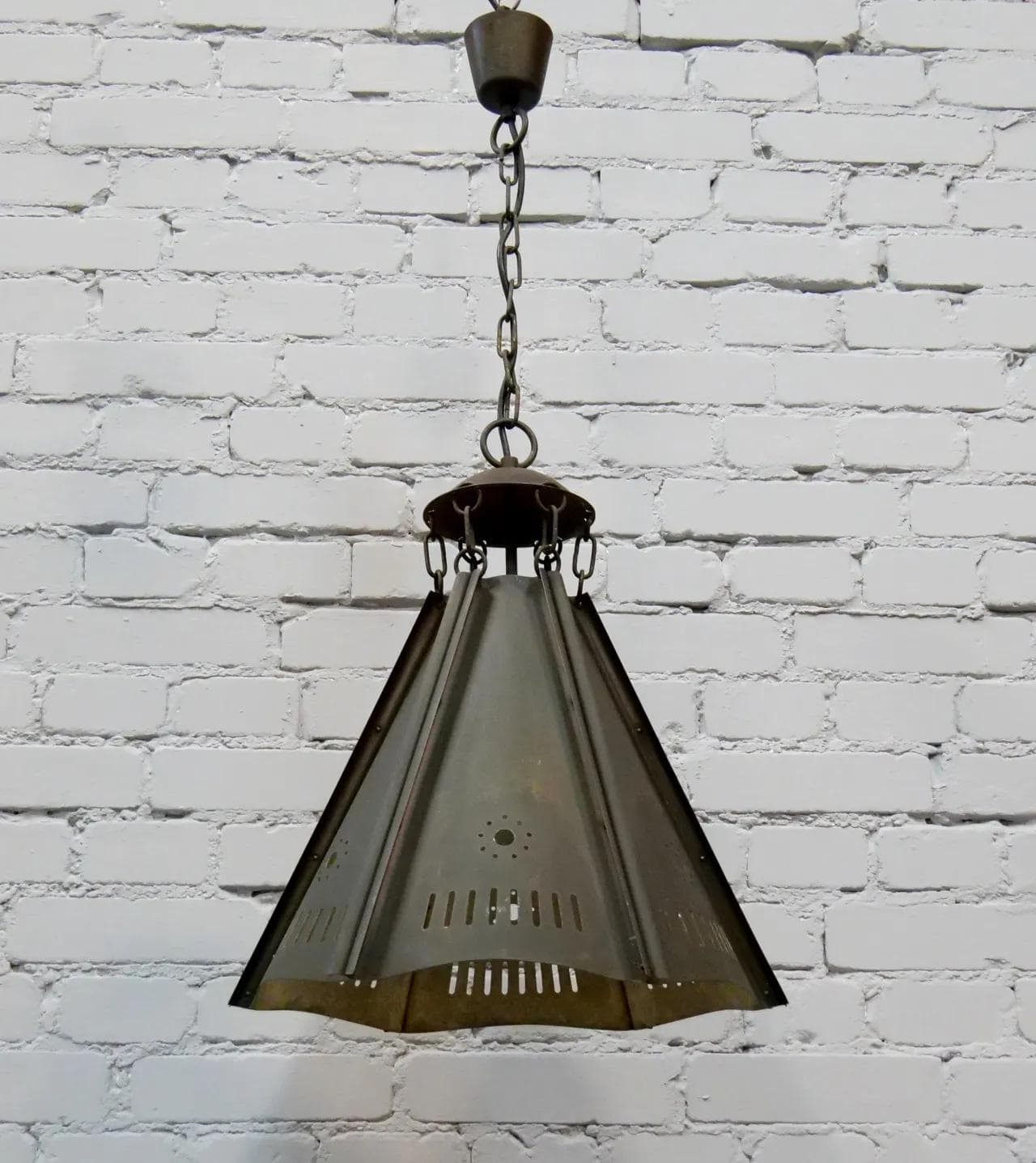 Lampa wisząca Arts & Crafts, brąz ciemny, mosiądz, Anglia, lata 30. - 19248