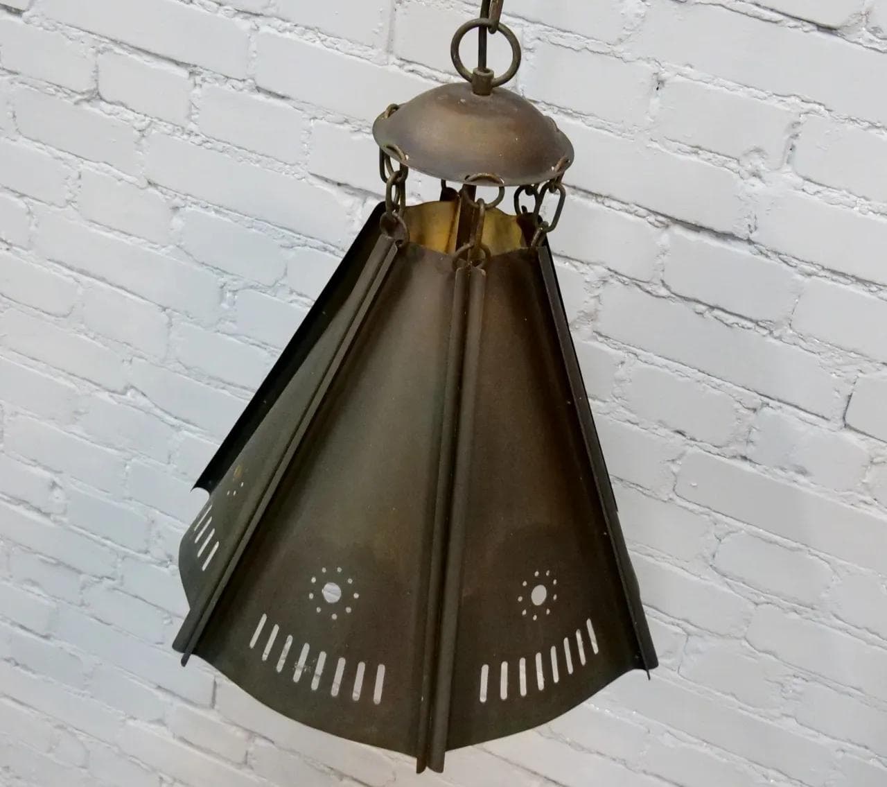 Lampa wisząca Arts & Crafts, brąz ciemny, mosiądz, Anglia, lata 30. - 19242