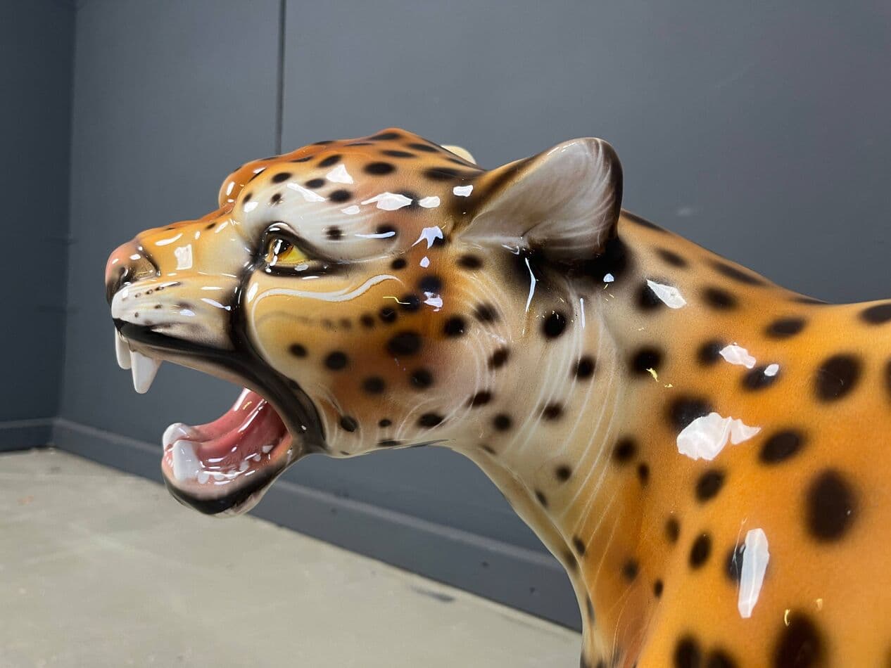 Figura lamparta, wielokolorowa, ceramika, Włochy, lata 60. - 275063