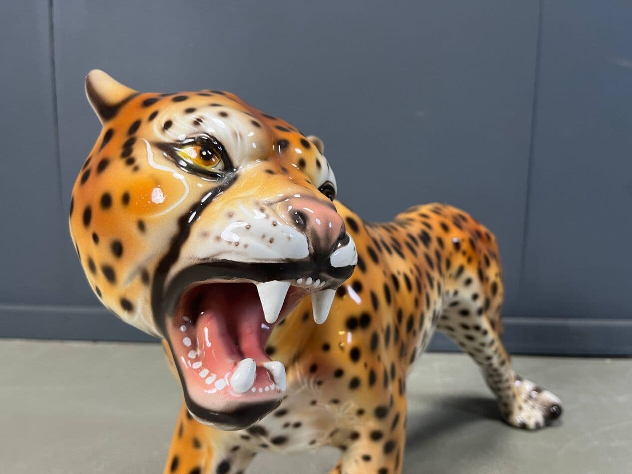 Figura lamparta, wielokolorowa, ceramika, Włochy, lata 60. - 275066