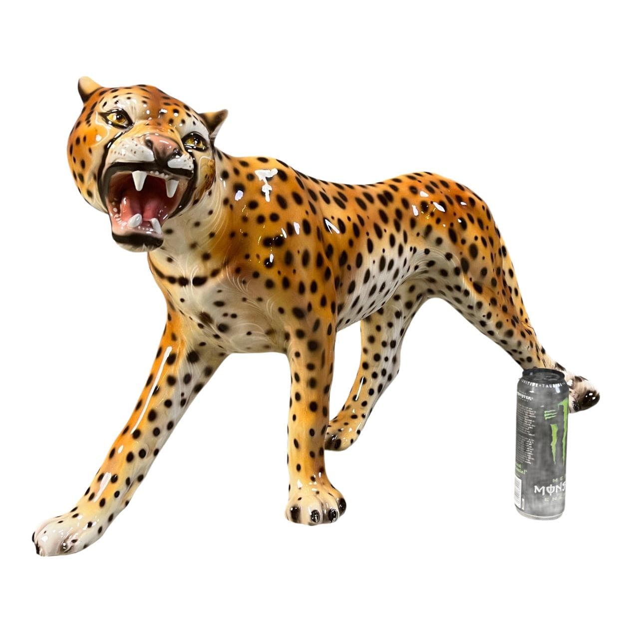 Figura lamparta, wielokolorowa, ceramika, Włochy, lata 60.