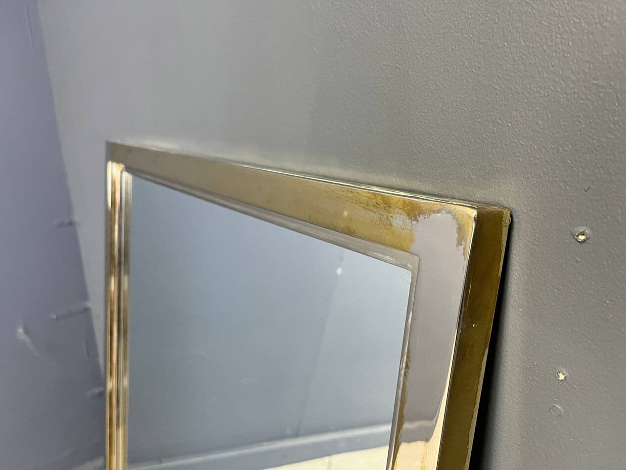 Wall mirror, golden brass, Belgium, 1970s. - 275037