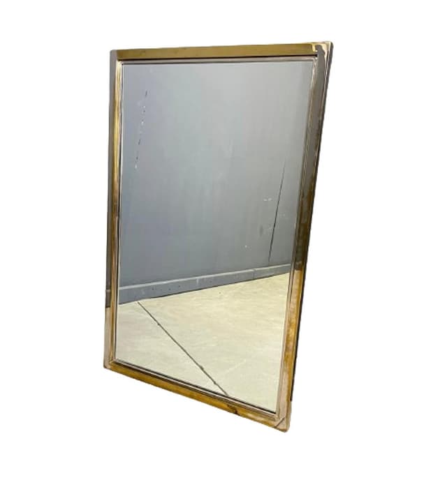 Wall mirror, golden brass, Belgium, 1970s. - DIMENSION