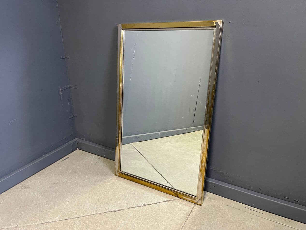 Wall mirror, golden brass, Belgium, 1970s. - 275039