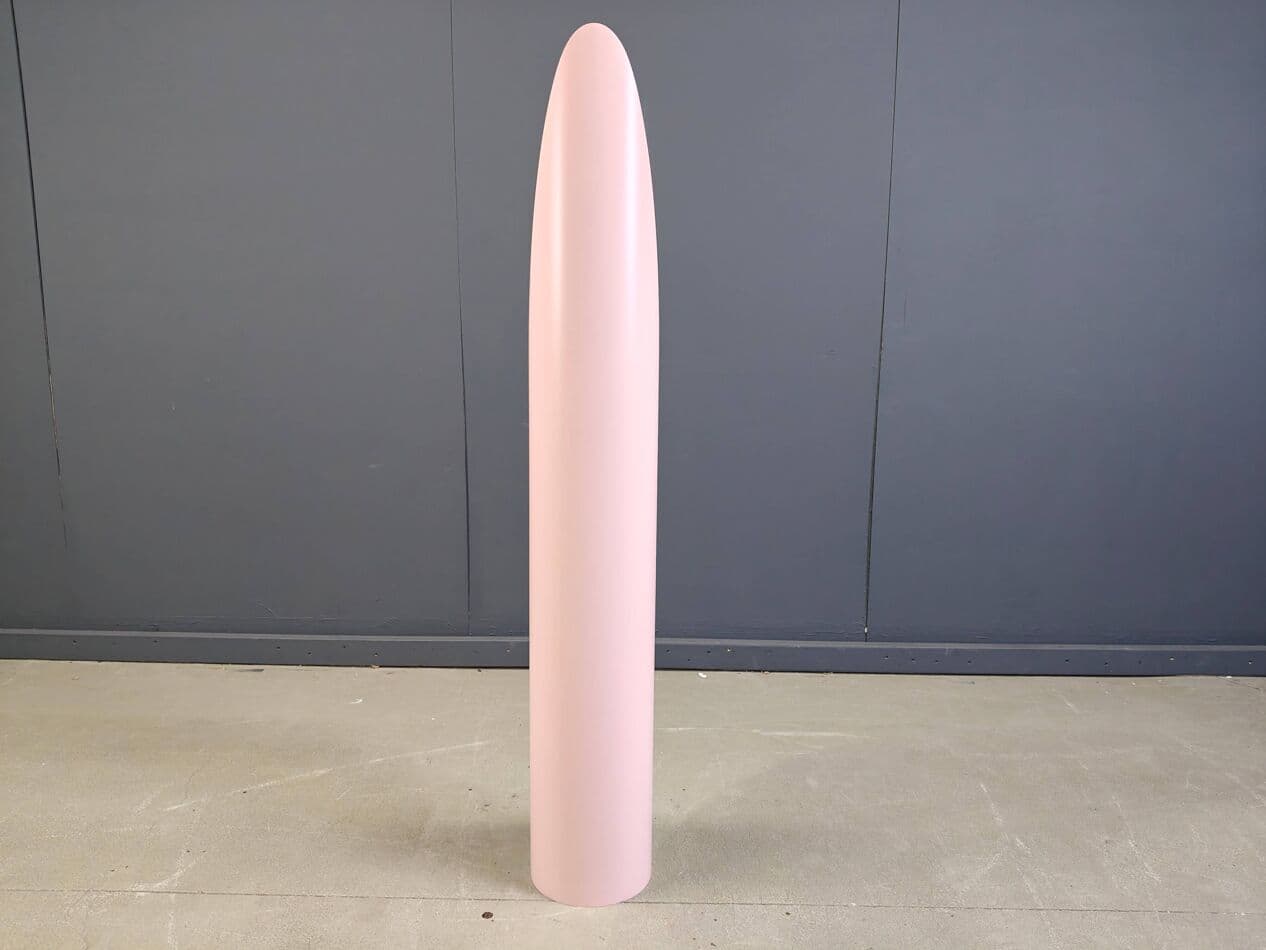 Lustro podłogowe Unghia, różowy, szkło, proj. Rodolfo Bonetto, Włochy, lata 70. - 275021