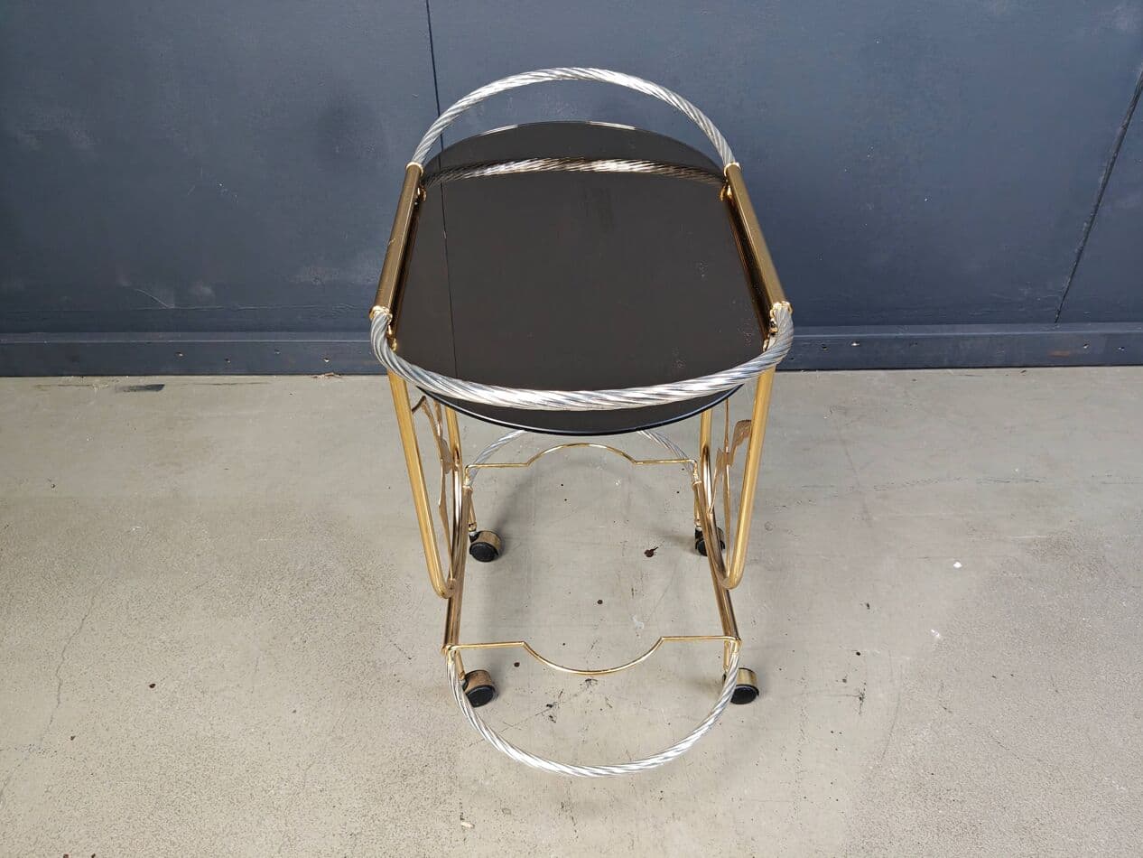 Bar cart, gold brass, Italy, 1970s - 275012