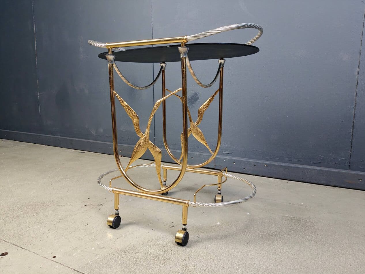 Bar cart, gold brass, Italy, 1970s - 275008