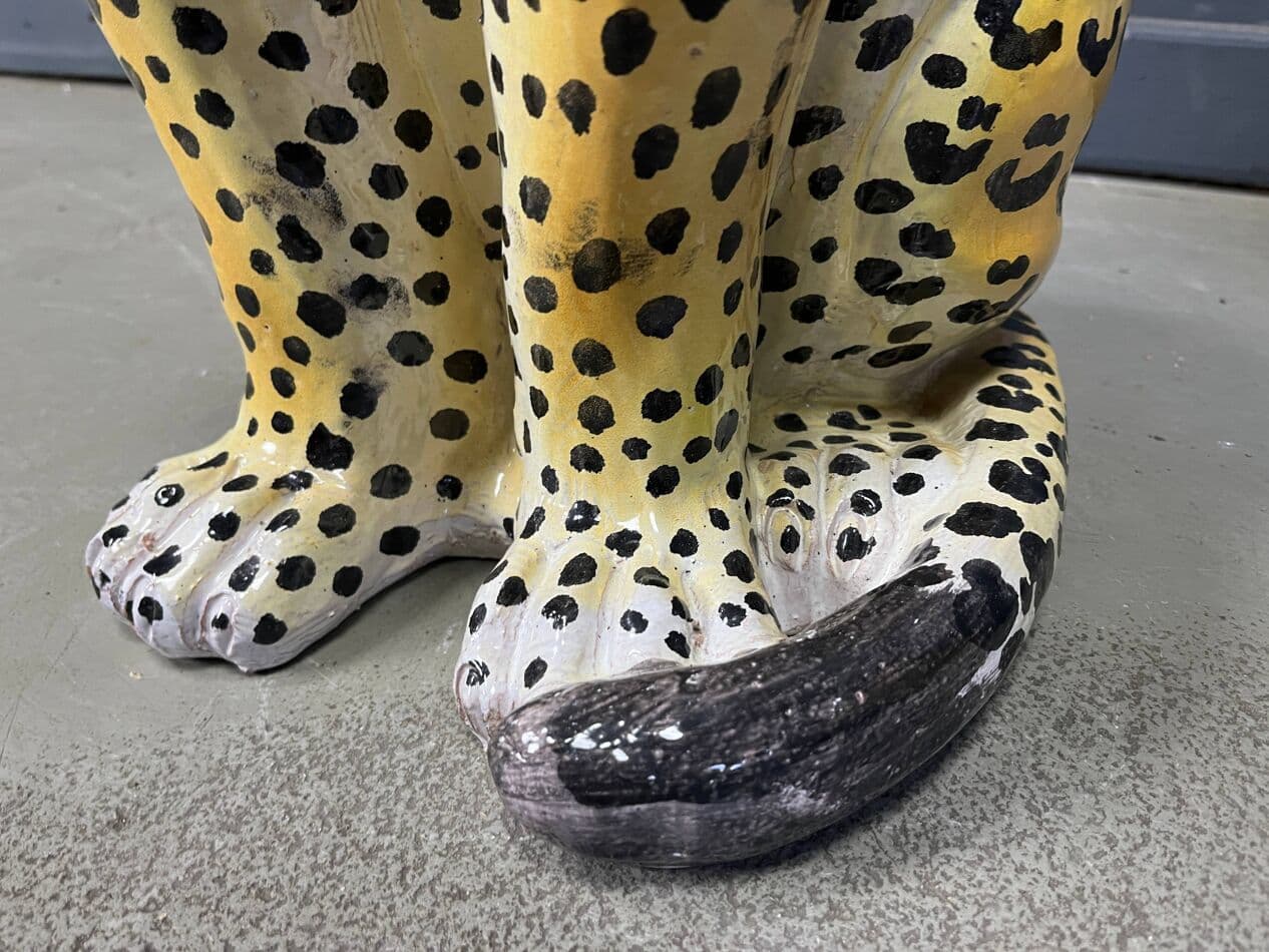 Para rzeźb leopardów, multikolor, terakota, Włochy, lata 70. - 274935