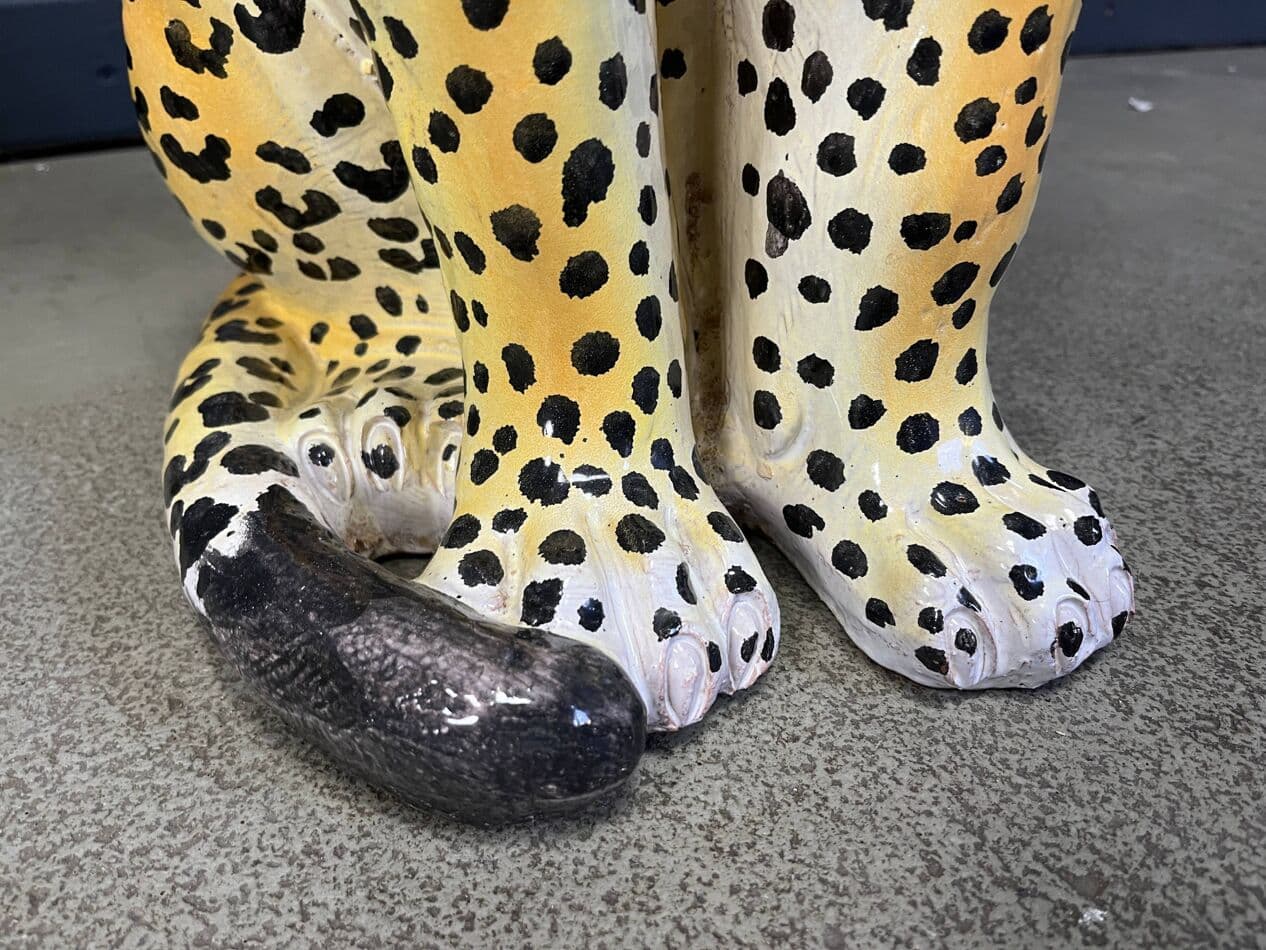 Para rzeźb leopardów, multikolor, terakota, Włochy, lata 70. - 274936