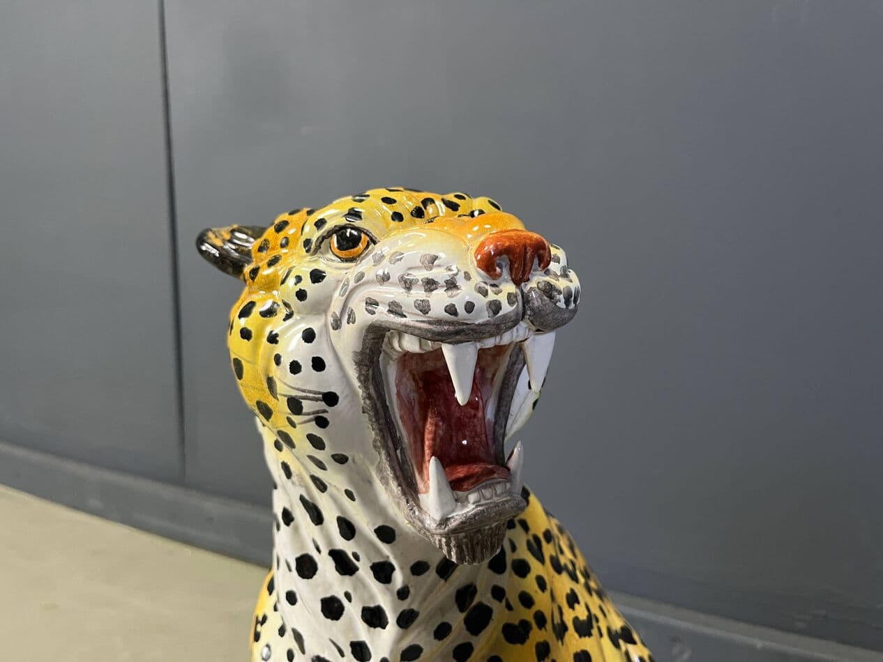 Para rzeźb leopardów, multikolor, terakota, Włochy, lata 70. - 274937