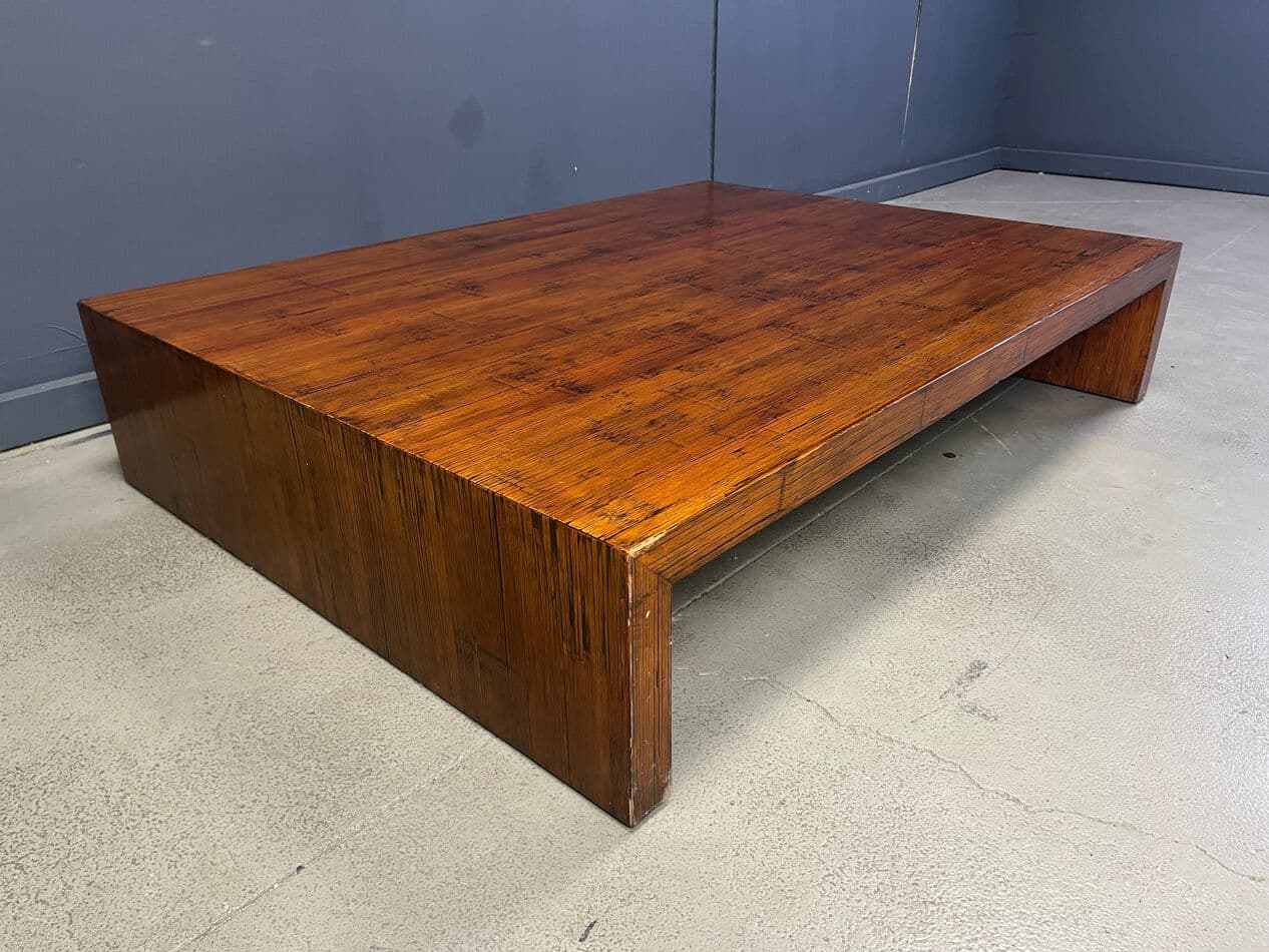 Coffee table, brown bamboo, Belgium, 1980s. - 274919