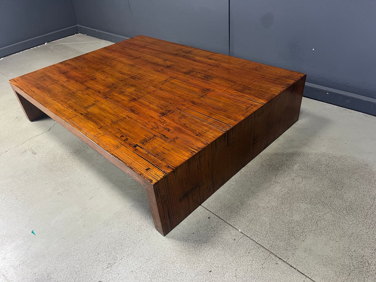 Coffee table, brown bamboo, Belgium, 1980s. - 274922