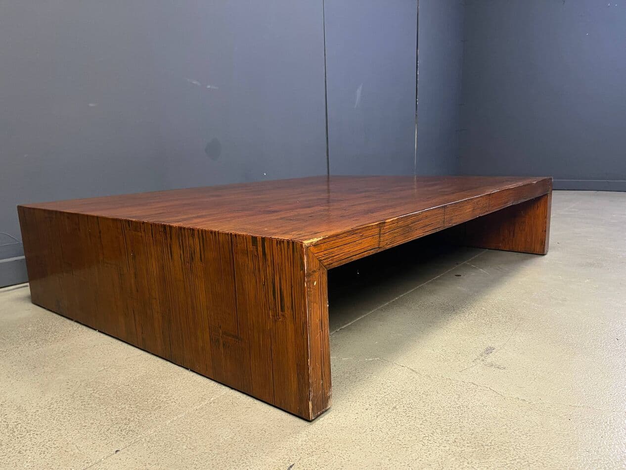 Coffee table, brown bamboo, Belgium, 1980s. - 274918