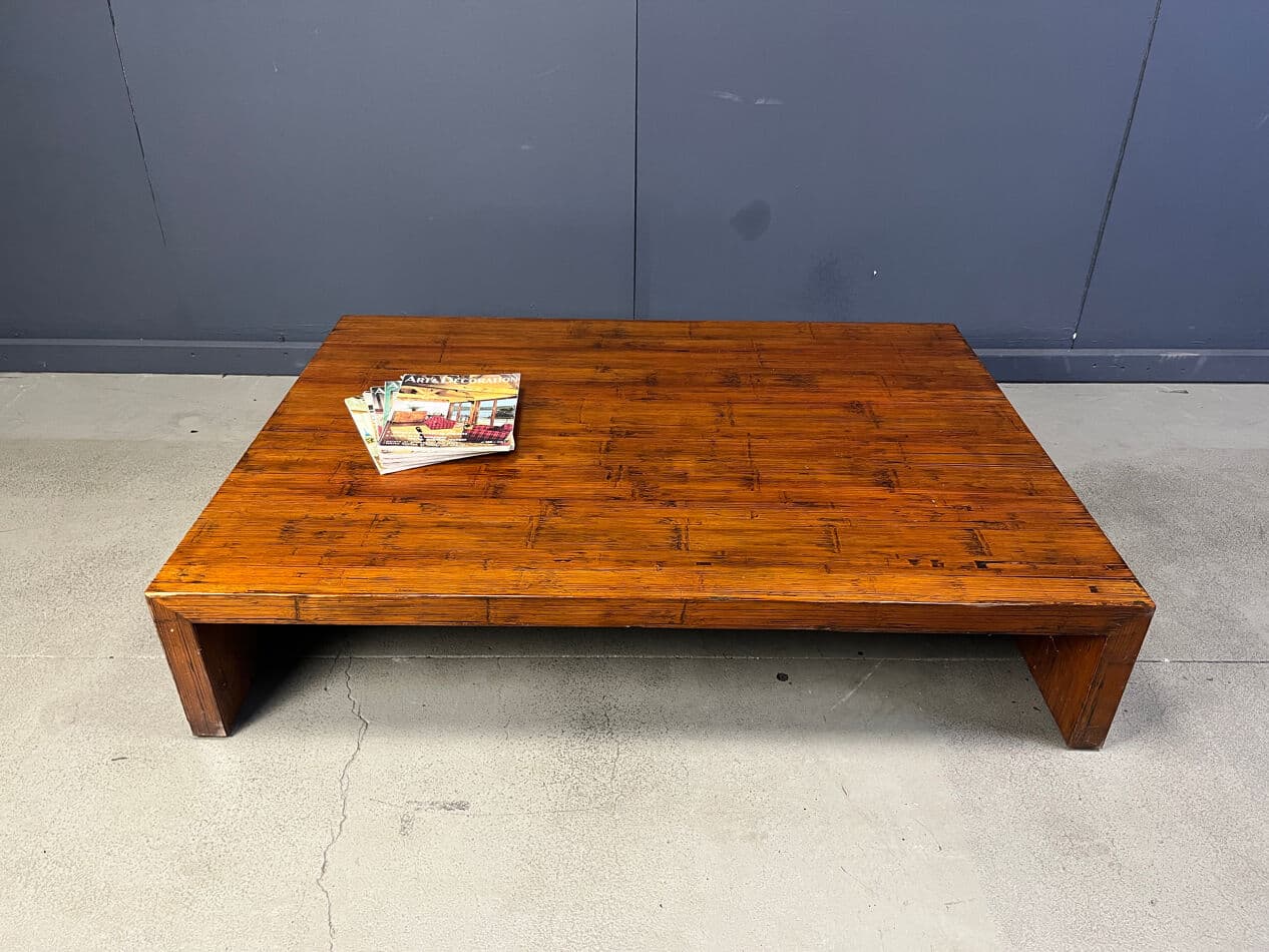 Coffee table, brown bamboo, Belgium, 1980s. - 274914