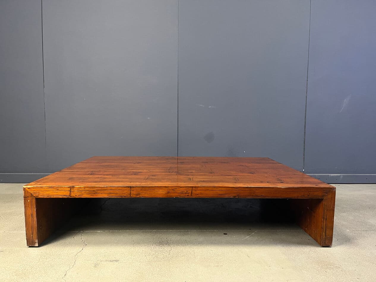 Coffee table, brown bamboo, Belgium, 1980s. - 274923