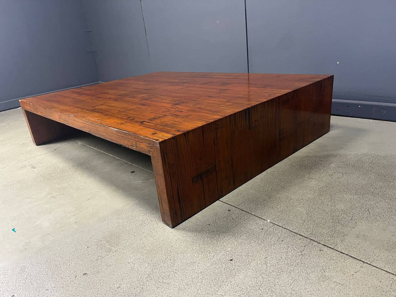 Coffee table, brown bamboo, Belgium, 1980s. - 274920