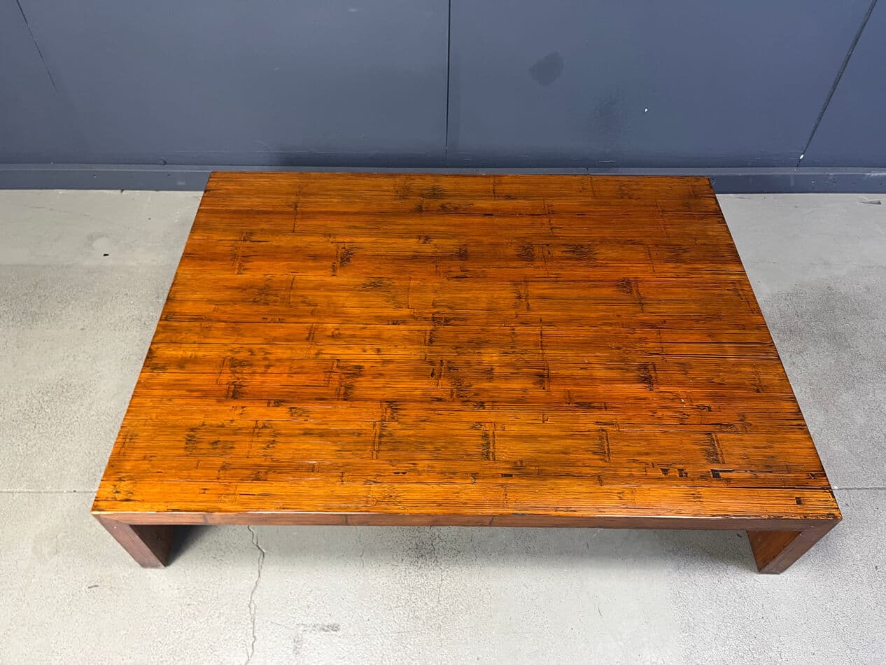 Coffee table, brown bamboo, Belgium, 1980s. - 274921