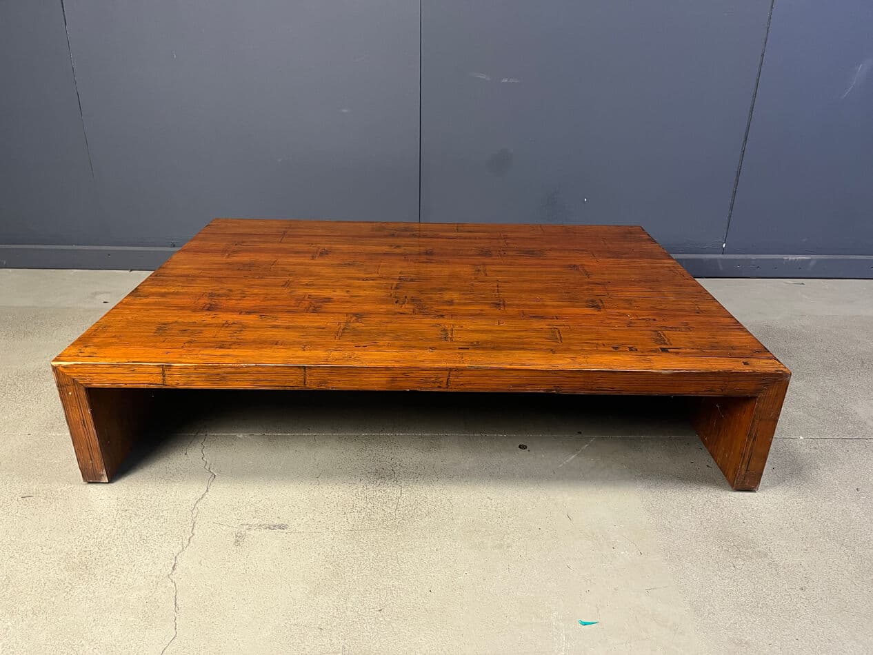 Coffee table, brown bamboo, Belgium, 1980s. - 274916