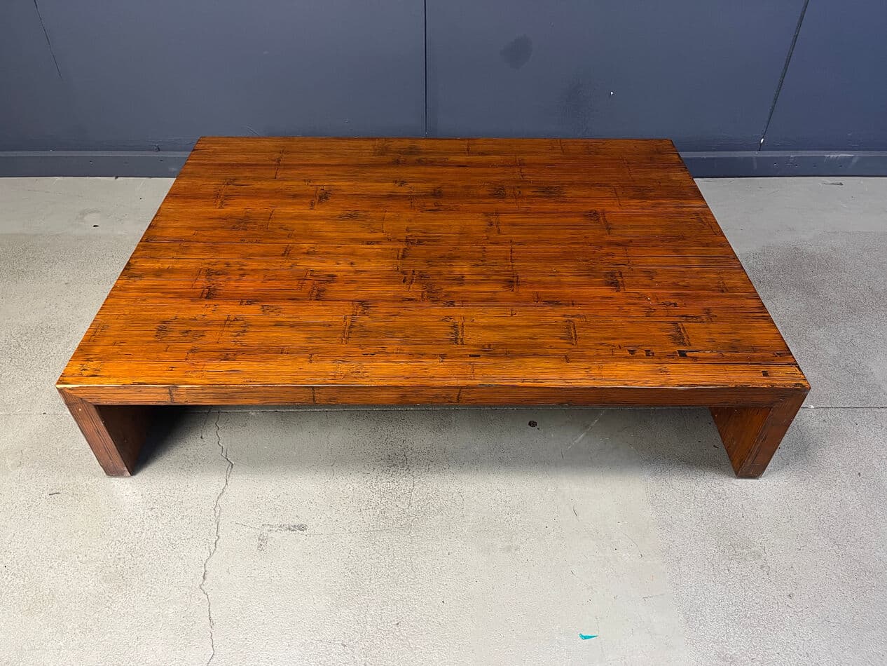 Coffee table, brown bamboo, Belgium, 1980s. - 274924