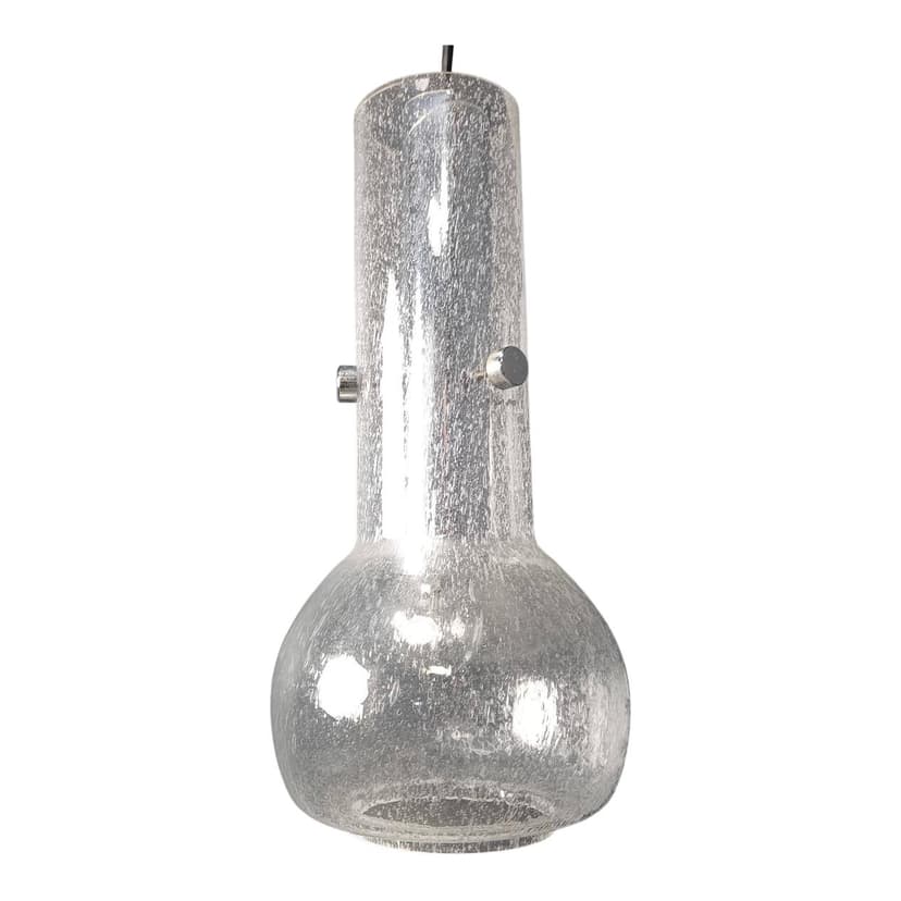 Lampa wisząca Murano, transparentny, szkło, Włochy, lata 70.