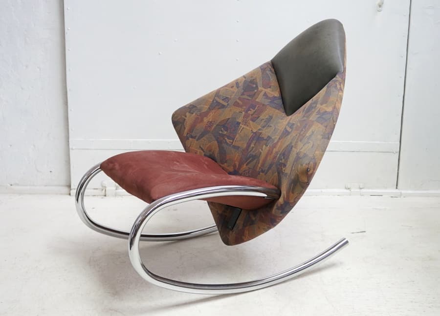 Fotel bujany Rolf Benz, multicolor, skóra naturalna, Niemcy, lata 70. - 19231