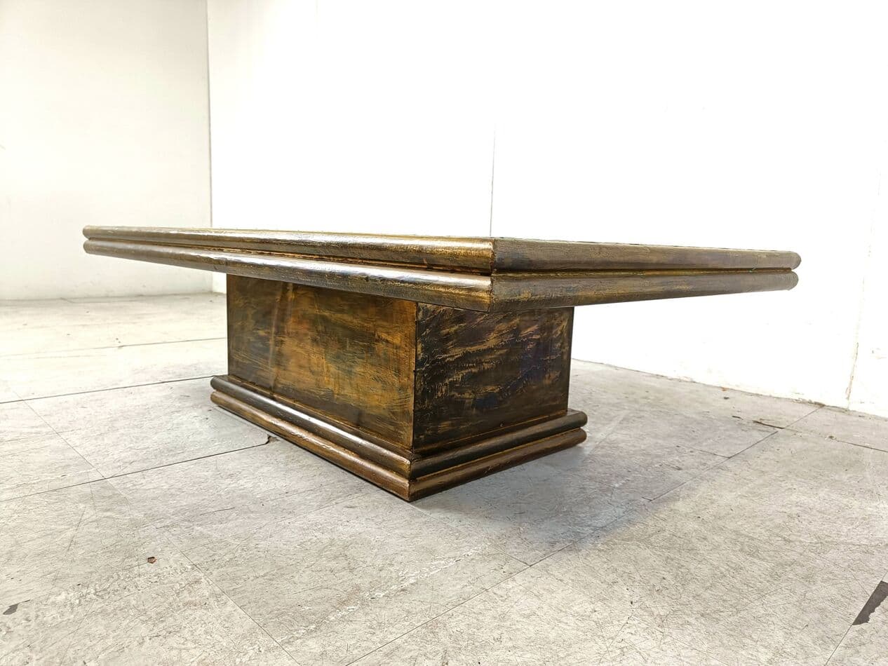 Coffee table, gold brass, by R. Dubarry, Spain, 1970s. - 274805