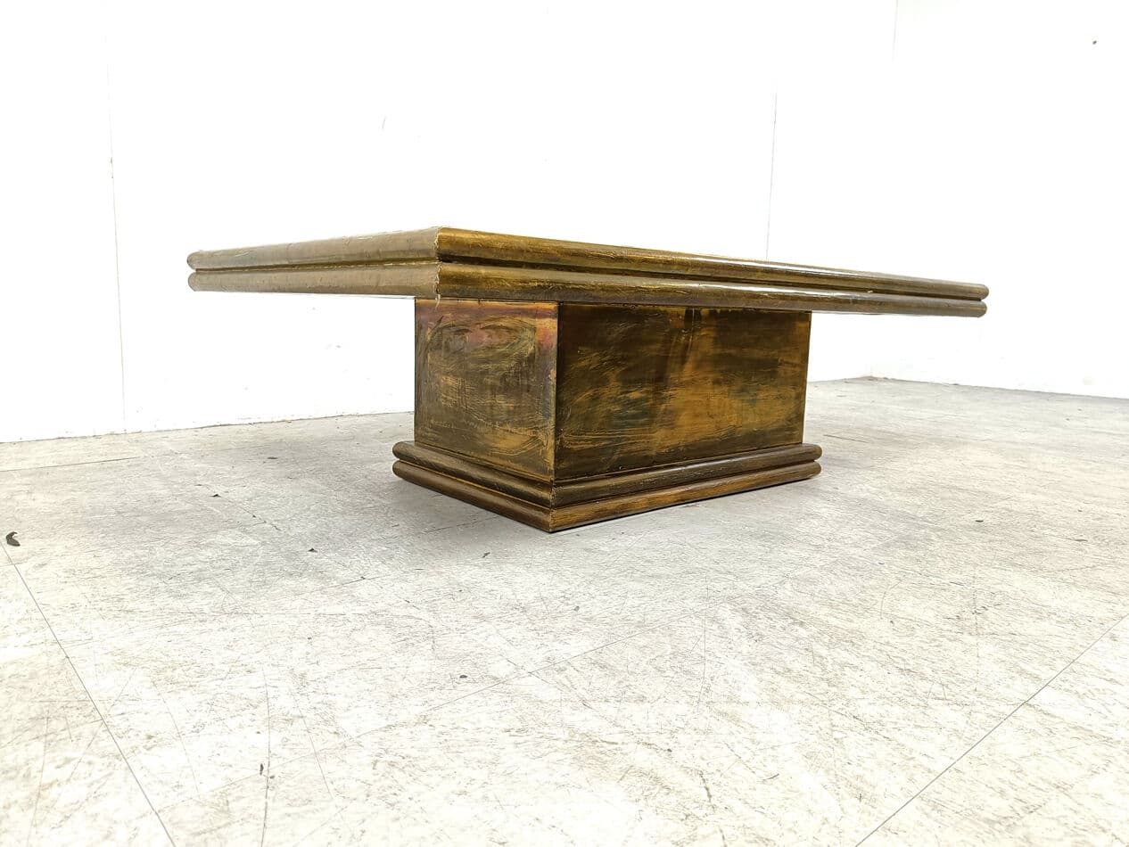 Coffee table, gold brass, by R. Dubarry, Spain, 1970s. - 274798
