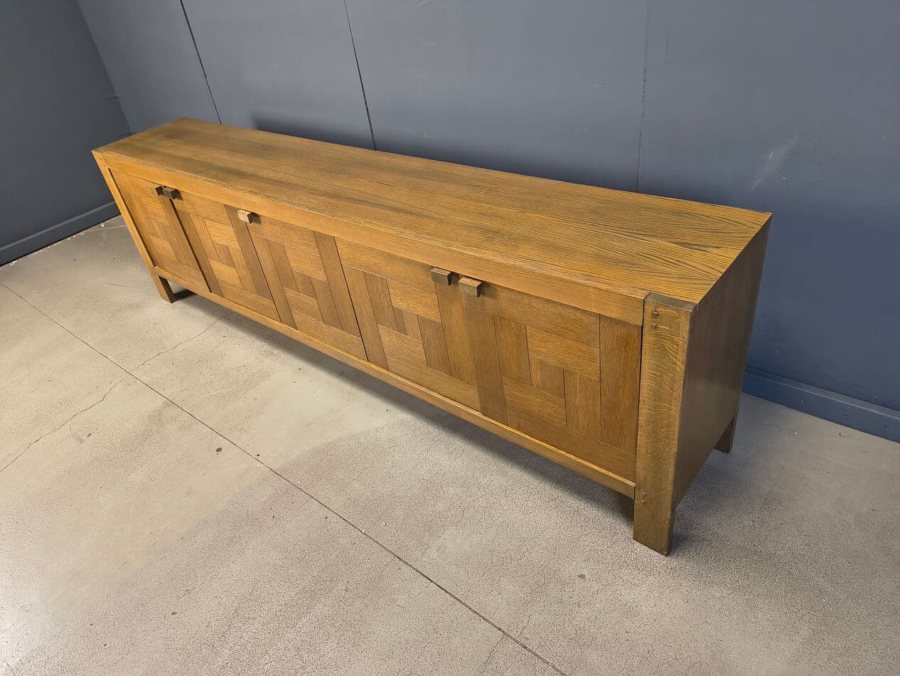 Kredens, proj. F. Defour, dąb brązowy, Belgia, lata 70. - 274769