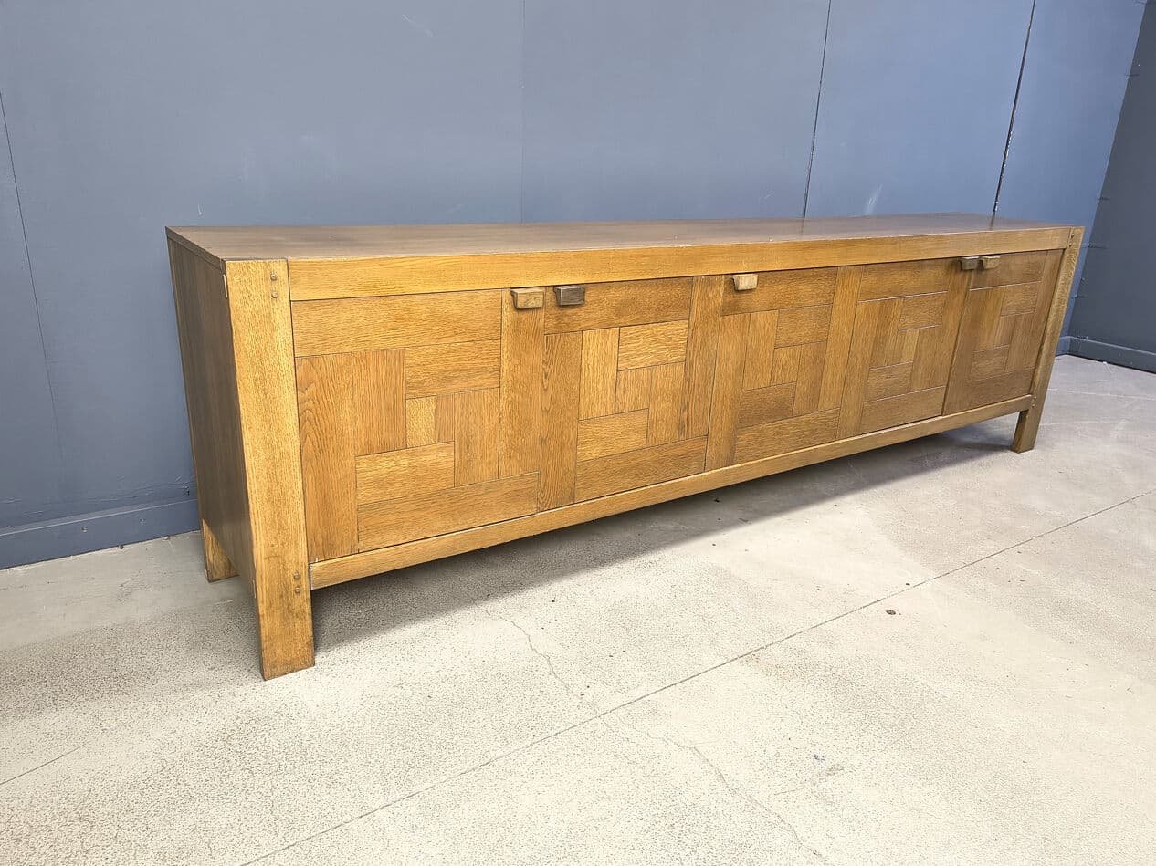 Kredens, proj. F. Defour, dąb brązowy, Belgia, lata 70. - 274767