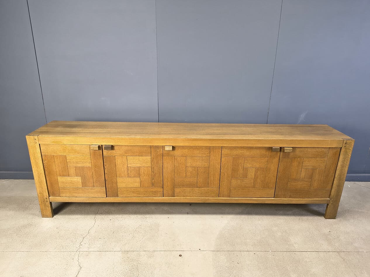 Kredens, proj. F. Defour, dąb brązowy, Belgia, lata 70. - 274762